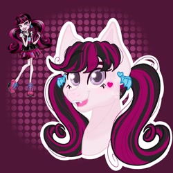 Size: 2048x2048 | Tagged: safe, artist:art_alanis, derpibooru import, earth pony, pony, draculaura, monster high, ponified, solo, species swap