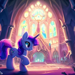 Size: 1024x1024 | Tagged: safe, derpibooru import, machine learning generated, pony, church, cross