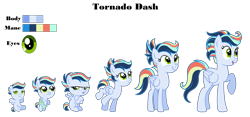 Size: 3548x1660 | Tagged: safe, artist:siriussentry, derpibooru import, oc, oc:tornado dash, pegasus, pony, 5-year-old, age progression, baby, baby pony, base used, female, filly, foal, mare, offspring, older, parent:rainbow dash, parent:soarin', parents:soarindash, simple background, transparent background