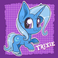 Size: 2048x2048 | Tagged: safe, artist:art_alanis, derpibooru import, trixie, pony, unicorn, chibi, female, high res, looking at you, mare, smiling, smiling at you, solo