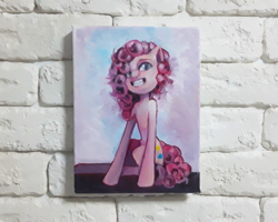 Size: 900x720 | Tagged: safe, artist:made_by_franch, derpibooru import, pinkie pie, pony, acrylic painting, smiling, solo, traditional art