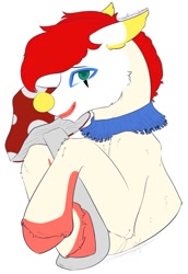 Size: 1171x1699 | Tagged: safe, artist:mantequiademani, derpibooru import, oc, oc only, earth pony, pony, clown, clown nose, mushroom, red nose, simple background, solo, white background