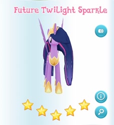 Size: 453x500 | Tagged: safe, derpibooru import, screencap, princess twilight 2.0, twilight sparkle, twilight sparkle (alicorn), alicorn, the last problem, gameloft, my little pony: magic princess, older, older twilight