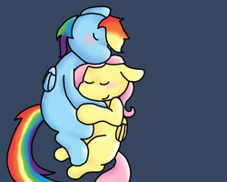 Size: 1280x1024 | Tagged: safe, artist:fluttersdoodles, derpibooru import, fluttershy, rainbow dash, blushing, cuddling, eyes closed, sleeping, smiling, snuggling