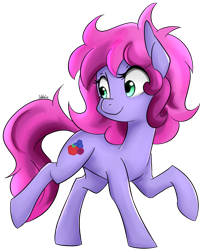 Size: 770x945 | Tagged: safe, artist:jovalic, derpibooru import, oc, oc only, oc:wildberry, looking back, raised hoof, raised leg, simple background, transparent background, walking