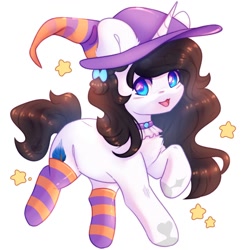 Size: 1000x1000 | Tagged: safe, artist:cofiiclouds, derpibooru import, oc, oc only, pony, hat, simple background, solo, white background, witch hat