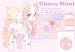 Size: 1600x1100 | Tagged: safe, artist:cofiiclouds, derpibooru import, oc, oc only, oc:glassy mind, earth pony, pony, reference sheet, solo