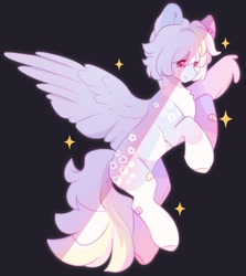 Size: 981x1100 | Tagged: safe, artist:cofiiclouds, derpibooru import, oc, oc only, pegasus, pony, black background, simple background, solo