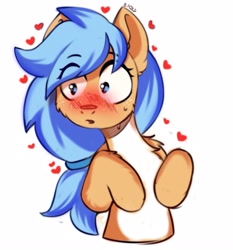 Size: 1920x2060 | Tagged: safe, artist:freak-side, derpibooru import, oc, oc only, pony, blushing, heart, looking at something, simple background, solo