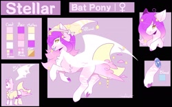 Size: 2048x1282 | Tagged: safe, artist:cofiiclouds, derpibooru import, oc, oc only, bat pony, pony, reference sheet, solo