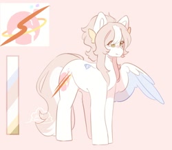 Size: 1119x975 | Tagged: safe, artist:cofiiclouds, derpibooru import, oc, oc only, oc:glassy mind, pegasus, pony, pink background, reference sheet, simple background, solo