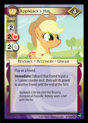 Size: 344x480 | Tagged: safe, derpibooru import, applejack, the last roundup, applejack's hat, ccg, clothes, cowboy hat, crystal games, enterplay, hat, merchandise, smiling, solo