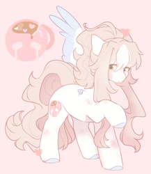 Size: 708x817 | Tagged: safe, artist:cofiiclouds, derpibooru import, oc, oc only, oc:glassy mind, pegasus, pony, pink background, simple background, solo