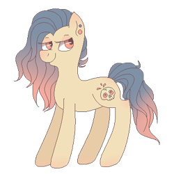 Size: 400x400 | Tagged: safe, artist:cloudbrowie, derpibooru import, oc, oc only, earth pony, earth pony oc, looking back, side view, simple background, smiling, solo, transparent background