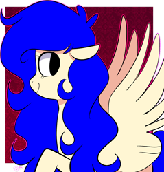 Size: 1024x1072 | Tagged: safe, artist:chandelurres, derpibooru import, oc, oc:moonbrush, pegasus, pony, female, mare, solo, spread wings, wings