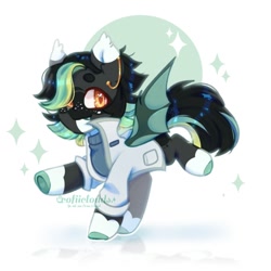 Size: 800x800 | Tagged: safe, artist:cofiiclouds, derpibooru import, oc, oc only, bat pony, pony, chibi, solo