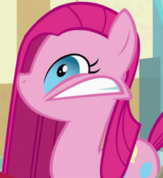 Size: 926x1005 | Tagged: safe, derpibooru import, screencap, pinkie pie, earth pony, pony, party of one, season 1, cropped, faic, faicamena, female, frown, gritted teeth, mare, pinkamena diane pie, solo, spasm, sugarcube corner, teeth, twitch, wide eyes