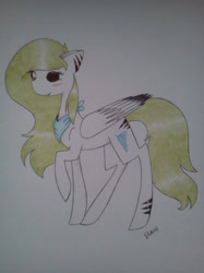 Size: 1024x1366 | Tagged: safe, artist:dexterisse, derpibooru import, oc, oc only, oc:sea_mirage, pegasus, pegasus oc, simple background, solo, traditional art, white background