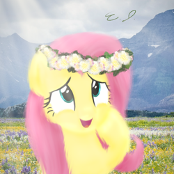 Size: 1080x1080 | Tagged: safe, artist:everydaydashie, derpibooru import, fluttershy, pegasus, pony, female, solo