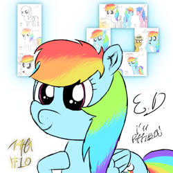 Size: 1080x1080 | Tagged: safe, artist:everydaydashie, derpibooru import, rainbow dash, pegasus, pony, atg 2022, female, newbie artist training grounds, simple background, solo, white background