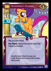 Size: 344x480 | Tagged: safe, derpibooru import, scootaloo, flight to the finish, ccg, crystal games, enterplay, helmet, merchandise, scooter, solo