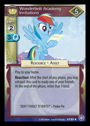 Size: 344x480 | Tagged: safe, derpibooru import, rainbow dash, wonderbolts academy, ccg, crystal games, enterplay, letter, merchandise, solo