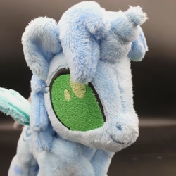 Size: 3024x3024 | Tagged: safe, artist:melodisde, derpibooru import, oc, oc only, oc:icefumy, changedling, changeling, commission, female, horn, ice changeling, irl, photo, plushie, smiling, standing, wings