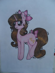 Size: 1024x1366 | Tagged: safe, artist:dexterisse, derpibooru import, oc, oc only, oc:lovendiane, unicorn, female, horn, mare, simple background, solo, traditional art, unicorn oc, white background