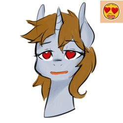 Size: 500x500 | Tagged: safe, artist:jovalic, derpibooru import, oc, oc only, oc:littlepip, pony, unicorn, fallout equestria, female, heart, heart eyes, solo, wingding eyes