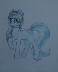 Size: 1024x1266 | Tagged: safe, artist:dexterisse, derpibooru import, oc, oc only, oc:anneliese, unicorn, female, horn, mare, simple background, solo, traditional art, unicorn oc, white background