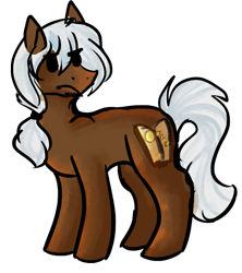 Size: 528x594 | Tagged: safe, artist:dokuyuu, derpibooru import, oc, oc only, earth pony, pony, commission, grumpy, looking back, side view, simple background, solo, transparent background