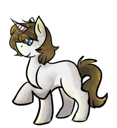 Size: 500x546 | Tagged: safe, artist:dokuyuu, derpibooru import, oc, oc only, pony, unicorn, commission, looking at you, raised hoof, raised leg, side view, simple background, solo, transparent background