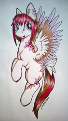 Size: 1024x1819 | Tagged: safe, artist:dexterisse, derpibooru import, oc, oc only, oc:katla, pegasus, female, mare, pegasus oc, simple background, solo, traditional art, white background