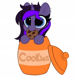 Size: 1987x2048 | Tagged: safe, artist:kittyrosie, derpibooru import, oc, oc only, earth pony, pony, unicorn, blushing, commission, cookie, cute, food, mouth hold, ocbetes, simple background, solo, tongue, tongue out, white background