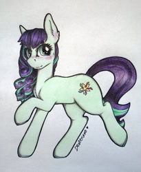 Size: 1024x1249 | Tagged: safe, artist:dexterisse, derpibooru import, coloratura, earth pony, pony, rara, simple background, solo, traditional art, white background