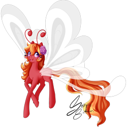 Size: 2063x2063 | Tagged: safe, artist:senpai-satan, derpibooru import, oc, oc only, oc:sunset lily, breezie, breezie oc, female, mare, signature, simple background, solo, transparent background, wings