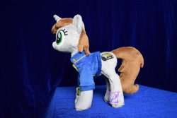 Size: 2000x1333 | Tagged: safe, artist:kiashone, derpibooru import, oc, oc only, oc:littlepip, pony, unicorn, fallout equestria, female, horn, irl, mare, photo, plushie, smiling, solo, standing