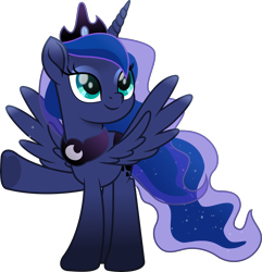 Size: 4335x4499 | Tagged: safe, artist:lincolnbrewsterfan, derpibooru exclusive, derpibooru import, part of a series, part of a set, princess luna, alicorn, pony, series:apri(luna) fools!, my little pony: the movie, .svg available, absurd resolution, april fools, april fools 2023, blue eyes, blue mane, blue tail, clothes, crown, cyan eyes, derpibooru, ethereal mane, ethereal tail, eyeshadow, female, flowing mane, flowing tail, hoof heart, horn, inkscape, jewelry, long horn, long mane, long tail, looking up, makeup, mare, meta, missing accessory, moon, movie accurate, peytral, regalia, simple background, solo, spread wings, standing, svg, tail, teal eyes, transparent background, underhoof, vector, wings