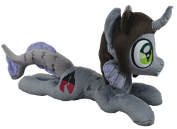 Size: 600x440 | Tagged: safe, artist:dixierarity, derpibooru import, hybrid, pony, commission, curved horn, fins, fish tail, half-siren, horn, irl, kellin quinn, male, photo, plushie, ponified, scales, simple background, slit eyes, solo, species swap, tail, transparent background
