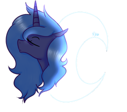 Size: 1024x904 | Tagged: safe, artist:chandelurres, derpibooru import, princess luna, alicorn, pony, bust, female, mare, simple background, solo, transparent background