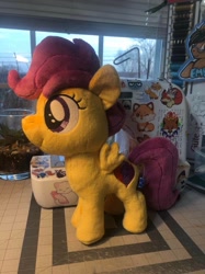 Size: 1078x1440 | Tagged: safe, artist:emberfallplush, derpibooru import, scootaloo, pegasus, pony, female, filly, foal, irl, photo, plushie, solo, spread wings, standing, wings