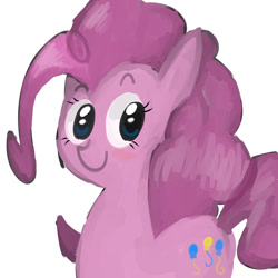 Size: 1024x1024 | Tagged: safe, artist:chandelurres, derpibooru import, pinkie pie, earth pony, pony, female, mare, simple background, solo