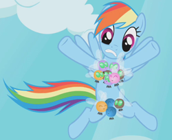 Size: 492x401 | Tagged: safe, derpibooru import, screencap, rainbow dash, parasprite, pegasus, pony, season 1, swarm of the century, bikini, clothes, cropped, female, innuendo, mare, out of context, parasprite bikini, solo, swimsuit, underwear, wat