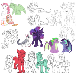 Size: 1280x1280 | Tagged: safe, artist:primrosepaper, derpibooru import, big macintosh, limestone pie, marble pie, maud pie, mesosoma, prince solaris, princess celestia, princess skystar, queen mesosoma, spike, thorax, zephyr breeze, oc, oc:athena, oc:hercules, oc:jackie, oc:jeckyll, oc:lovedove, oc:stormie berrytwist, changedling, changeling, changepony, draconequus, dragon, earth pony, fish, hybrid, pegasus, pony, unicorn, my little pony: the movie, adult, adult spike, changedling queen, conjoined, conjoined twins, draconequus oc, dragoness, element of generosity, element of honesty, element of kindness, element of laughter, element of loyalty, element of magic, elements of harmony, father and child, father and daughter, female, helmet, interspecies offspring, king thorax, magical gay spawn, magical lesbian spawn, male, mare, multiple heads, oc x oc, offspring, offspring shipping, offspring's offspring, older, older spike, parent and child, parent:discord, parent:doctor whooves, parent:oc:hercules, parent:oc:lovedove, parent:princess cadance, parent:princess celestia, parent:princess ember, parent:princess luna, parent:shining armor, parent:spike, parent:storm king, parent:tempest shadow, parent:thorax, parents:emberspike, parents:oc x oc, parents:shiningcadance, parents:stormpest, parents:tempestluna, parents:thoralestia, parents:whoovescord, pet oc, rule 63, scruff, shipping, simple background, stallion, straight, two heads, unnamed oc, white background, winged spike, wings, zb