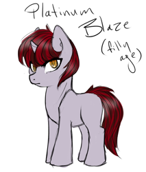 Size: 800x940 | Tagged: safe, artist:autumn-tea-pony, derpibooru import, oc, oc only, oc:platinum blaze, pony, unicorn, female, filly, foal, no source available, reference, solo, stare