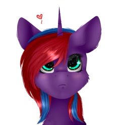 Size: 1013x1005 | Tagged: safe, artist:midnightmagic15, derpibooru import, oc, oc only, pony, unicorn, bust, heart, looking at you, portrait, solo