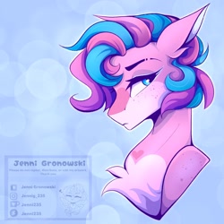 Size: 2048x2048 | Tagged: safe, artist:_candypone_, derpibooru import, oc, oc only, bust, chest fluff, ears back, freckles, heart, lidded eyes, looking at you, solo