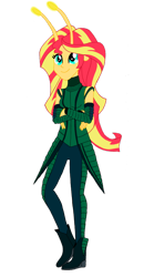 Size: 1024x1975 | Tagged: safe, artist:renthegodofhumor, derpibooru import, sunset shimmer, mantis, equestria girls, clothes, cosplay, costume, guardians of the galaxy, marvel