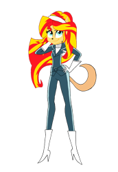 Size: 1024x1485 | Tagged: safe, artist:renthegodofhumor, derpibooru import, sunset shimmer, equestria girls, clothes, cosplay, costume, kitty katswell, t.u.f.f. puppy