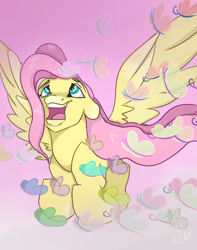 Size: 1280x1628 | Tagged: safe, artist:sallybatbridge, derpibooru import, fluttershy, butterfly, pegasus, solo